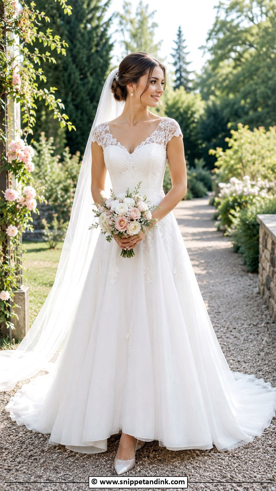Fairy Princess Cap Sleeve Wedding Dress - Snippet and Ink - 25 Fairy Princess Wedding Dress Ideas