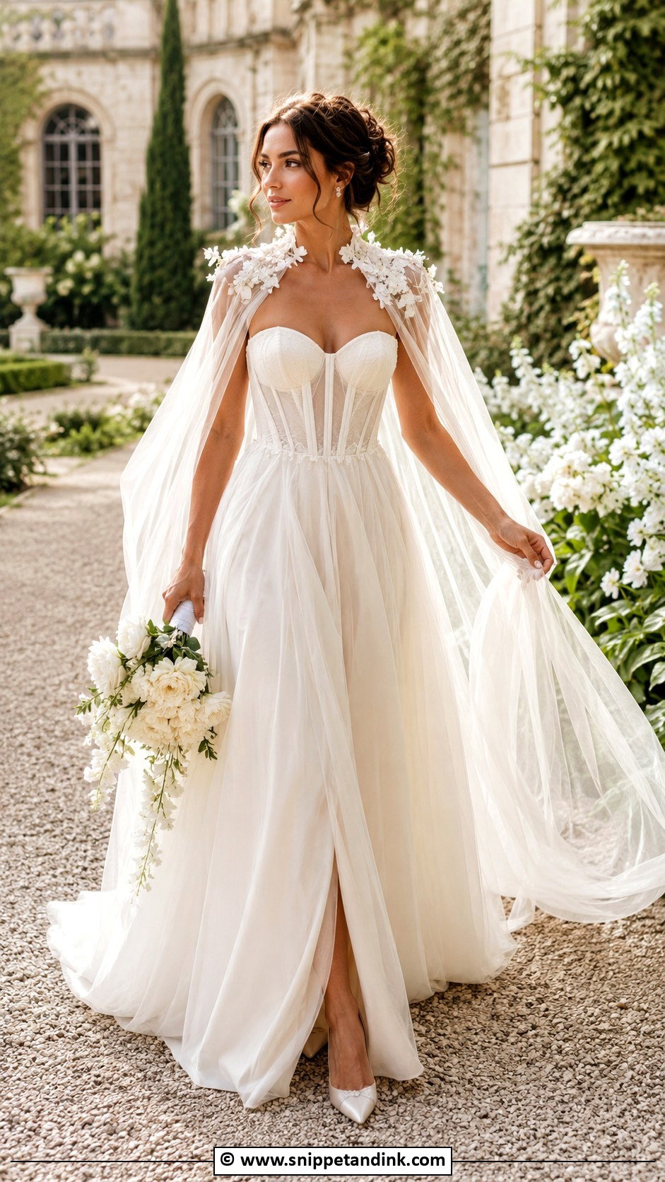 Fairy Princess Cape Wedding Dress - Snippet and Ink - 25 Fairy Princess Wedding Dress Ideas