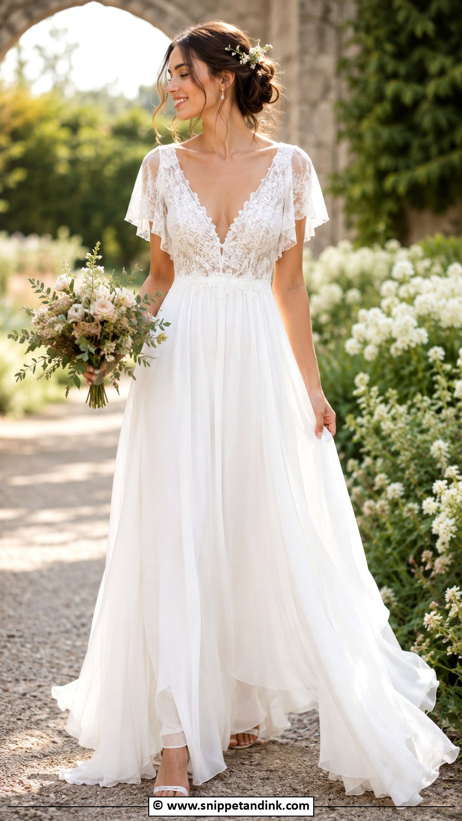 Fairy Princess Chiffon Wedding Dress - Snippet and Ink - 25 Fairy Princess Wedding Dress Ideas
