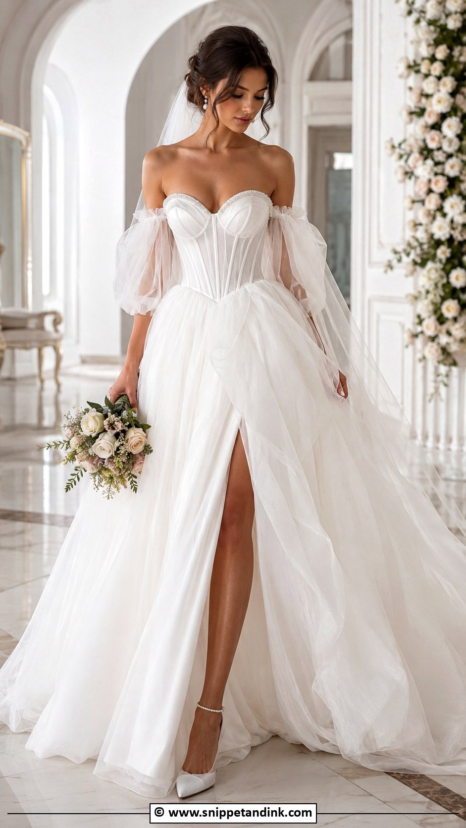 Fairy Princess Detachable Sleeve Wedding Dress - Snippet and Ink - 25 Fairy Princess Wedding Dress Ideas
