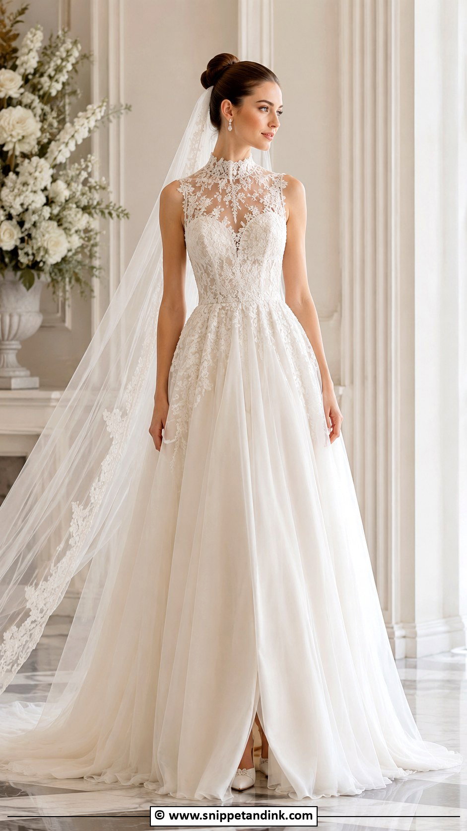 Fairy Princess High Neck Wedding Dress - Snippet and Ink - 25 Fairy Princess Wedding Dress Ideas