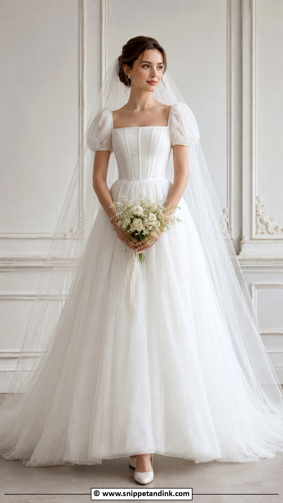 Fairy Princess Square Neck Wedding Dress - Snippet and Ink - 25 Fairy Princess Wedding Dress Ideas