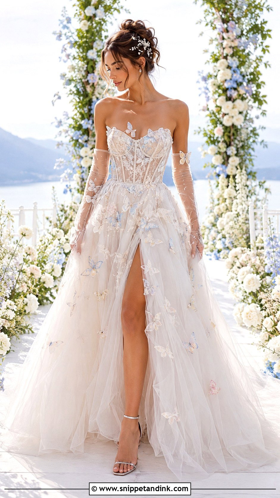 Fairy Wedding Dress With Butterfly Details - Snippet and Ink - 25 Fairy Wedding Dress Fantasy Ideas