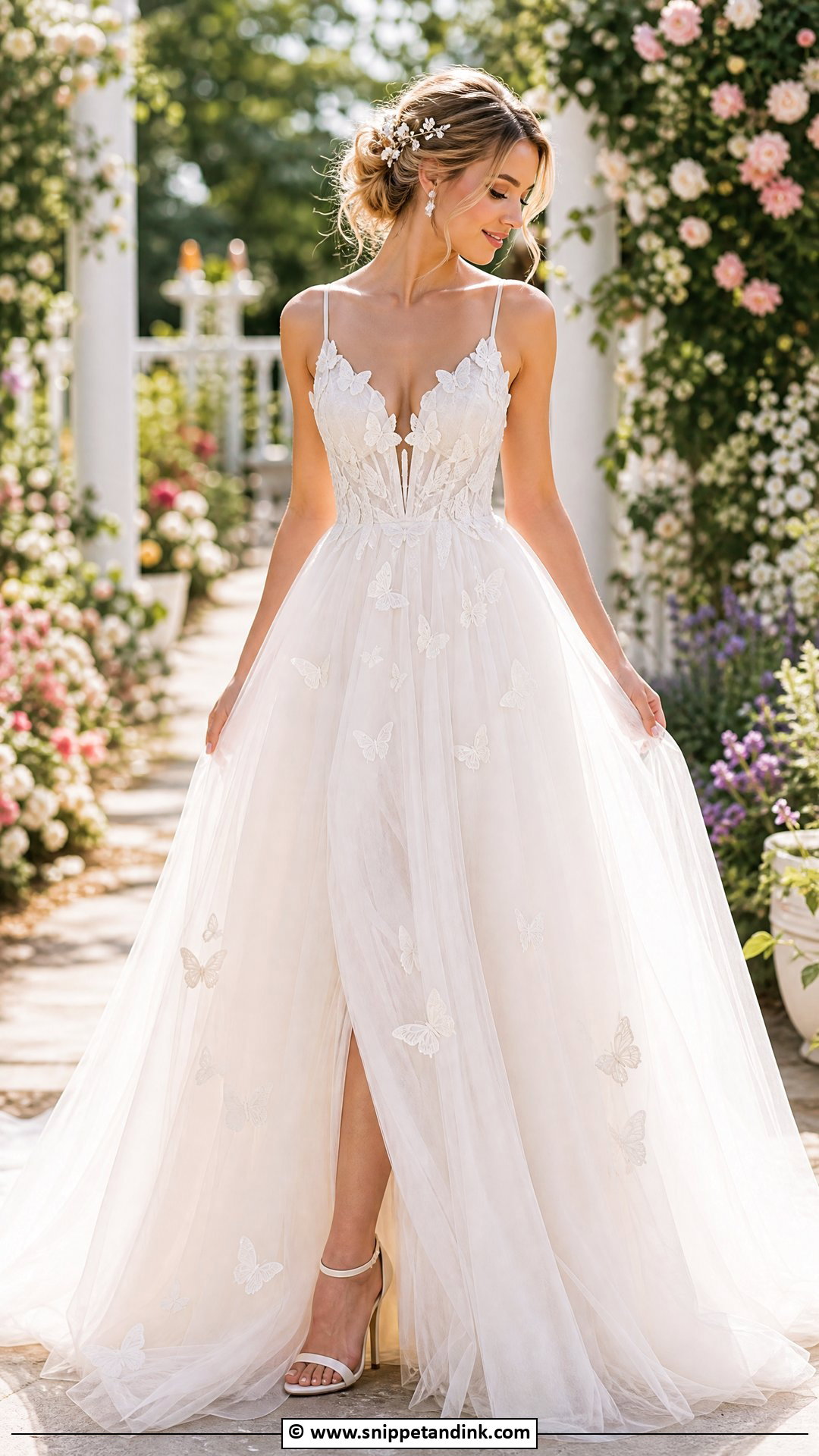 Fairy Wedding Dress With Butterfly Details - Snippet and Ink - 35 Fairy Wedding Dress Ideas
