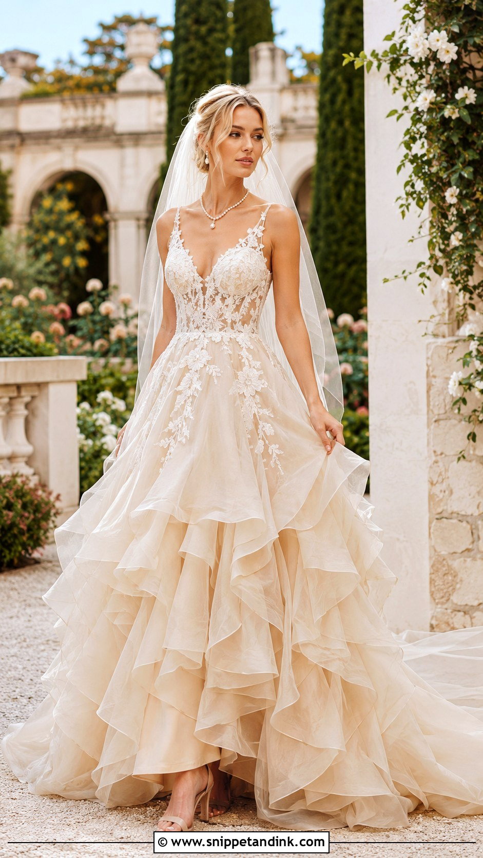 Fairy Wedding Dress With Champagne Layers - Snippet and Ink - 25 Fairy Wedding Dress Fantasy Ideas