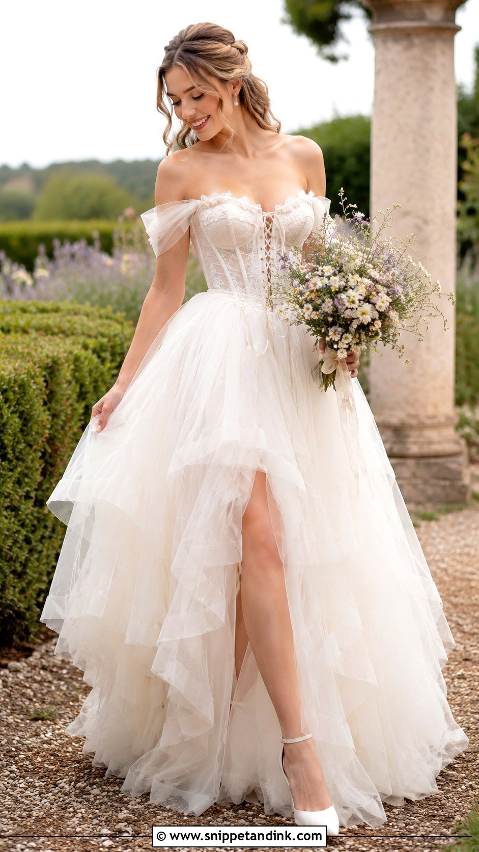 Fairy Wedding Dress With Corset Bodice - Snippet and Ink - 30 Fairy Inspired Wedding Dress Ideas
