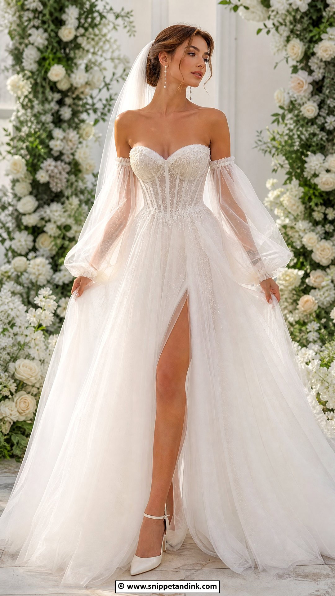 Fairy Wedding Dress With Detachable Sleeves - Snippet and Ink - 35 Fairy Wedding Dress Ideas