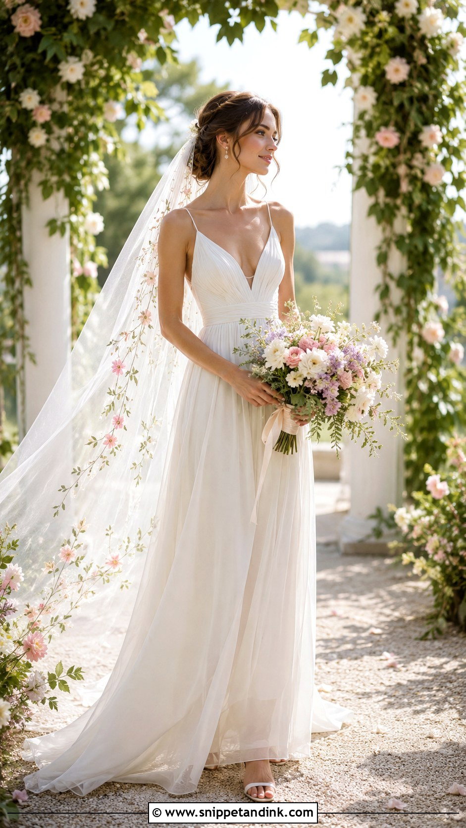 Fairy Wedding Dress With Floral Veil - Snippet and Ink - 30 Fairy Inspired Wedding Dress Ideas