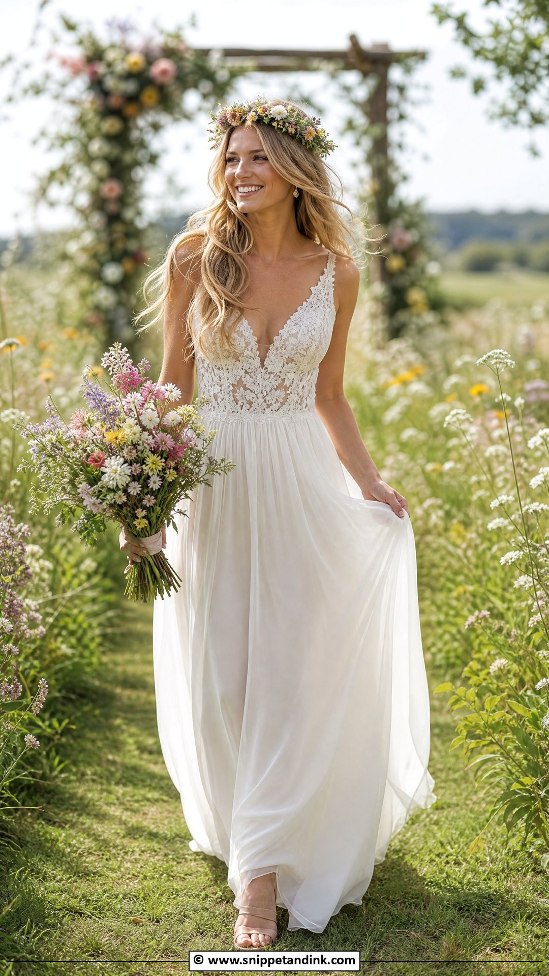 Fairy Wedding Dress With Flower Crown - Snippet and Ink - 35 Fairy Wedding Dress Ideas