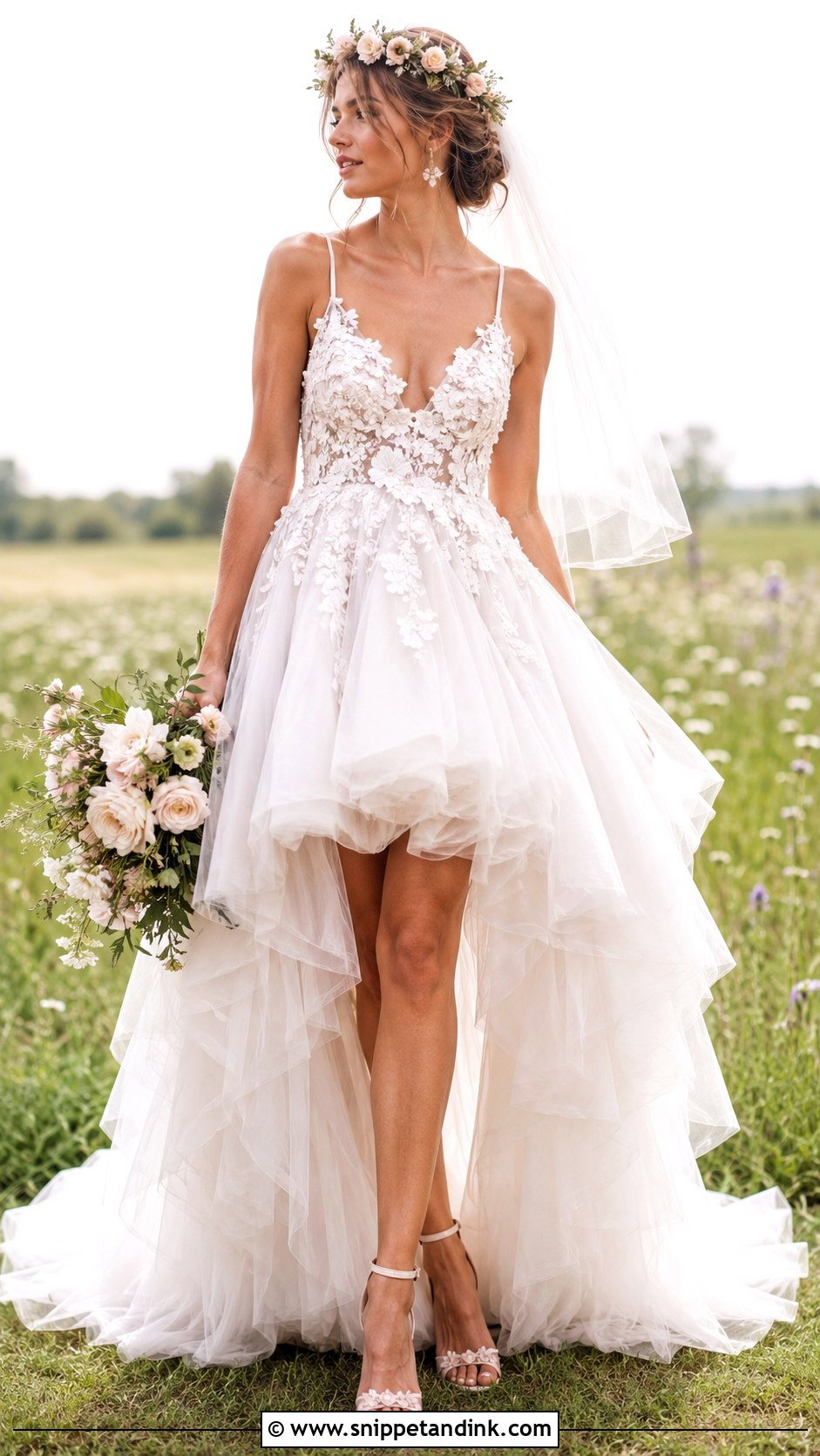 Fairy Wedding Dress With High Low Skirt - Snippet and Ink - 25 Fairy Wedding Dress Fantasy Ideas