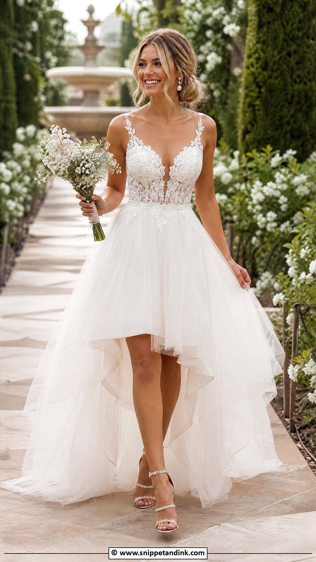 Fairy Wedding Dress With High Low Skirt - Snippet and Ink - 35 Fairy Wedding Dress Ideas