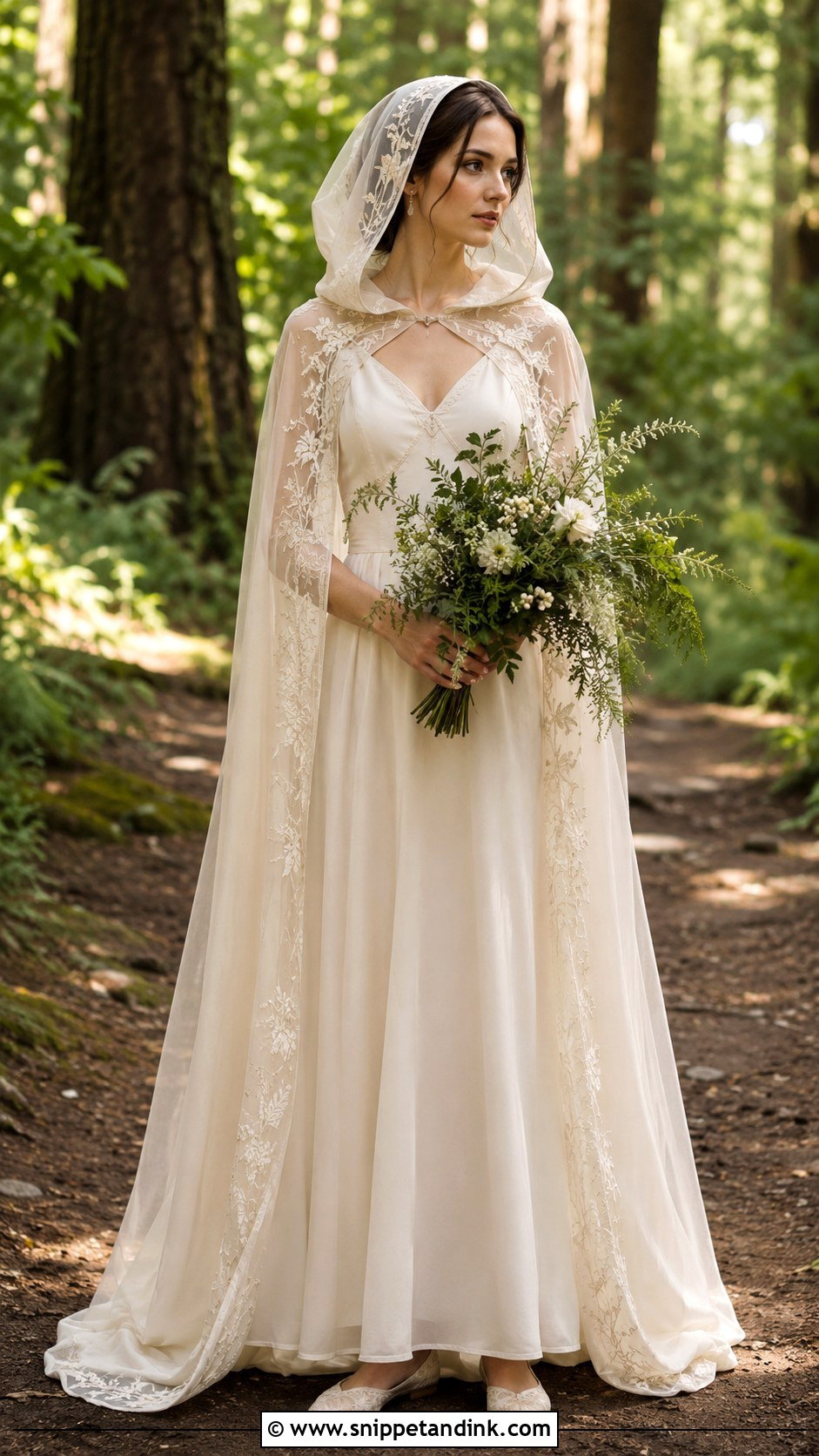 Fairy Wedding Dress With Hooded Cape - Snippet and Ink - 30 Fairy Inspired Wedding Dress Ideas