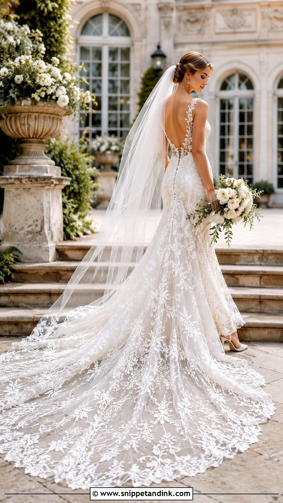 Fairy Wedding Dress With Lace Train - Snippet and Ink - 30 Fairy Inspired Wedding Dress Ideas