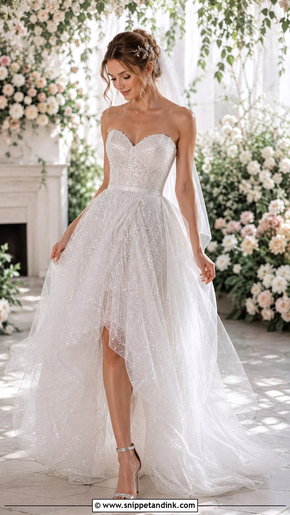 Fairy Wedding Dress With Off Shoulder Sleeves - Snippet and Ink - 30 Fairy Inspired Wedding Dress Ideas
