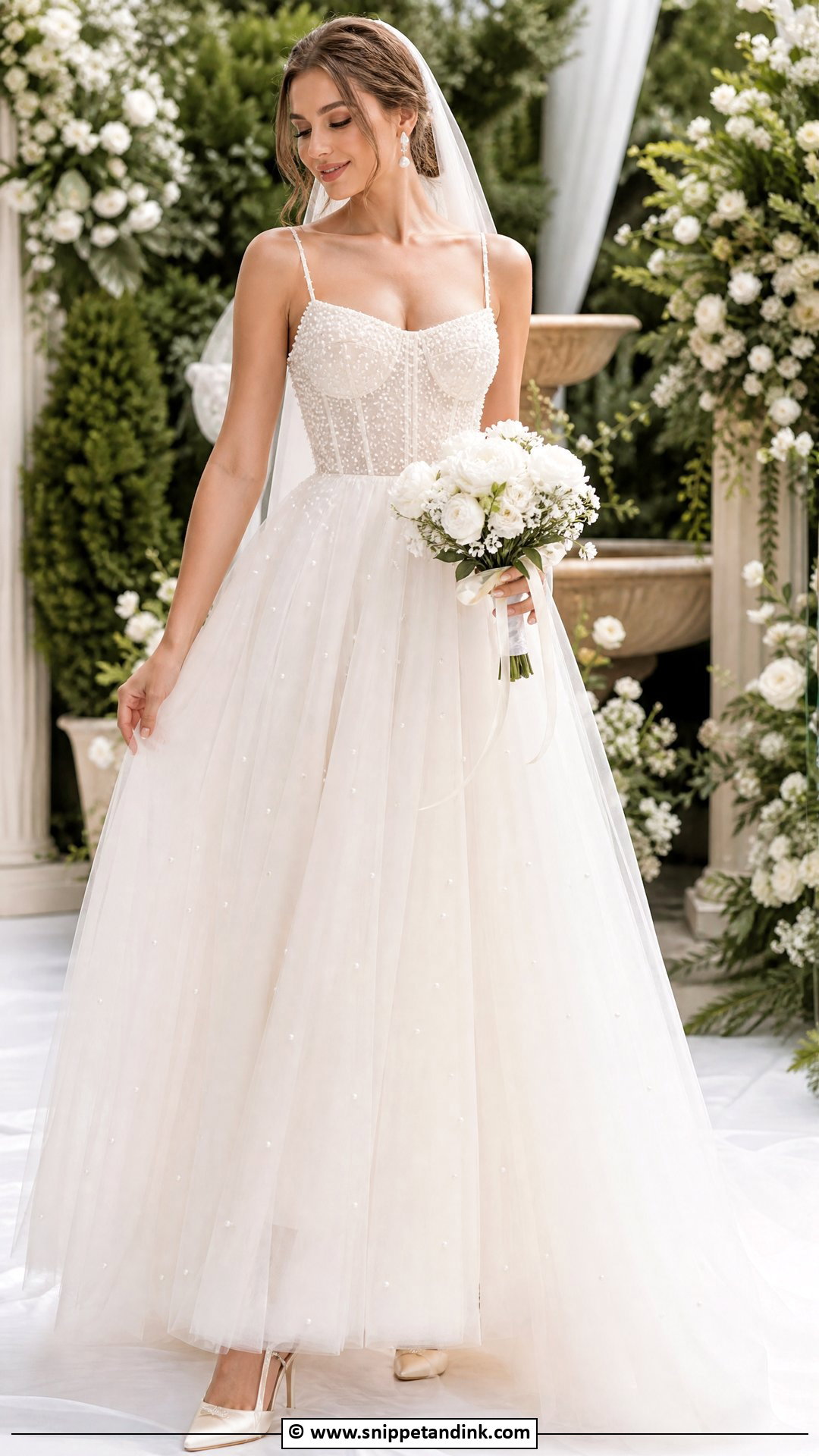 Fairy Wedding Dress With Pearl Details - Snippet and Ink - 35 Fairy Wedding Dress Ideas