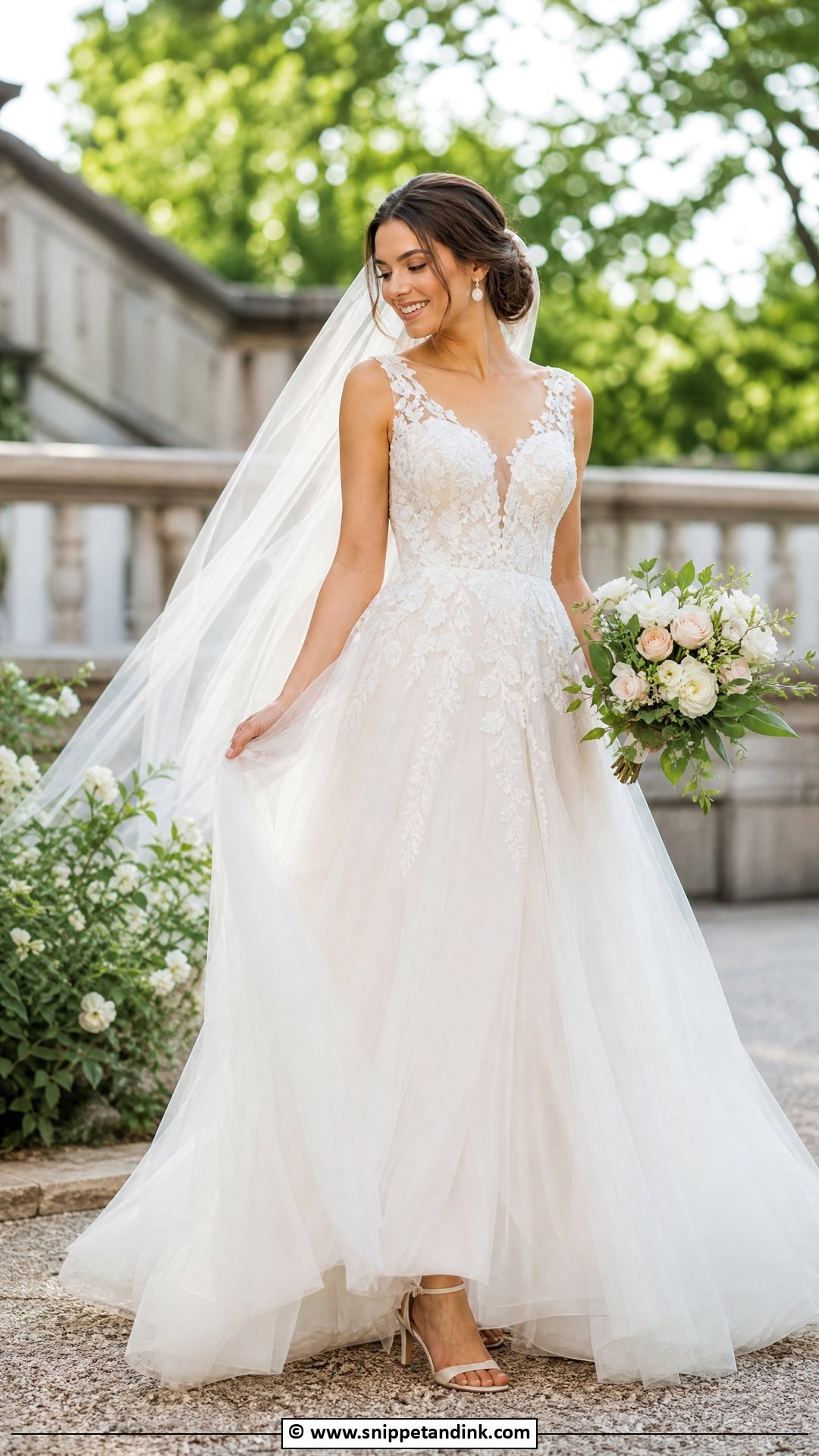 Fairy Wedding Dress With Sheer Bodice - Snippet and Ink - 35 Fairy Wedding Dress Ideas