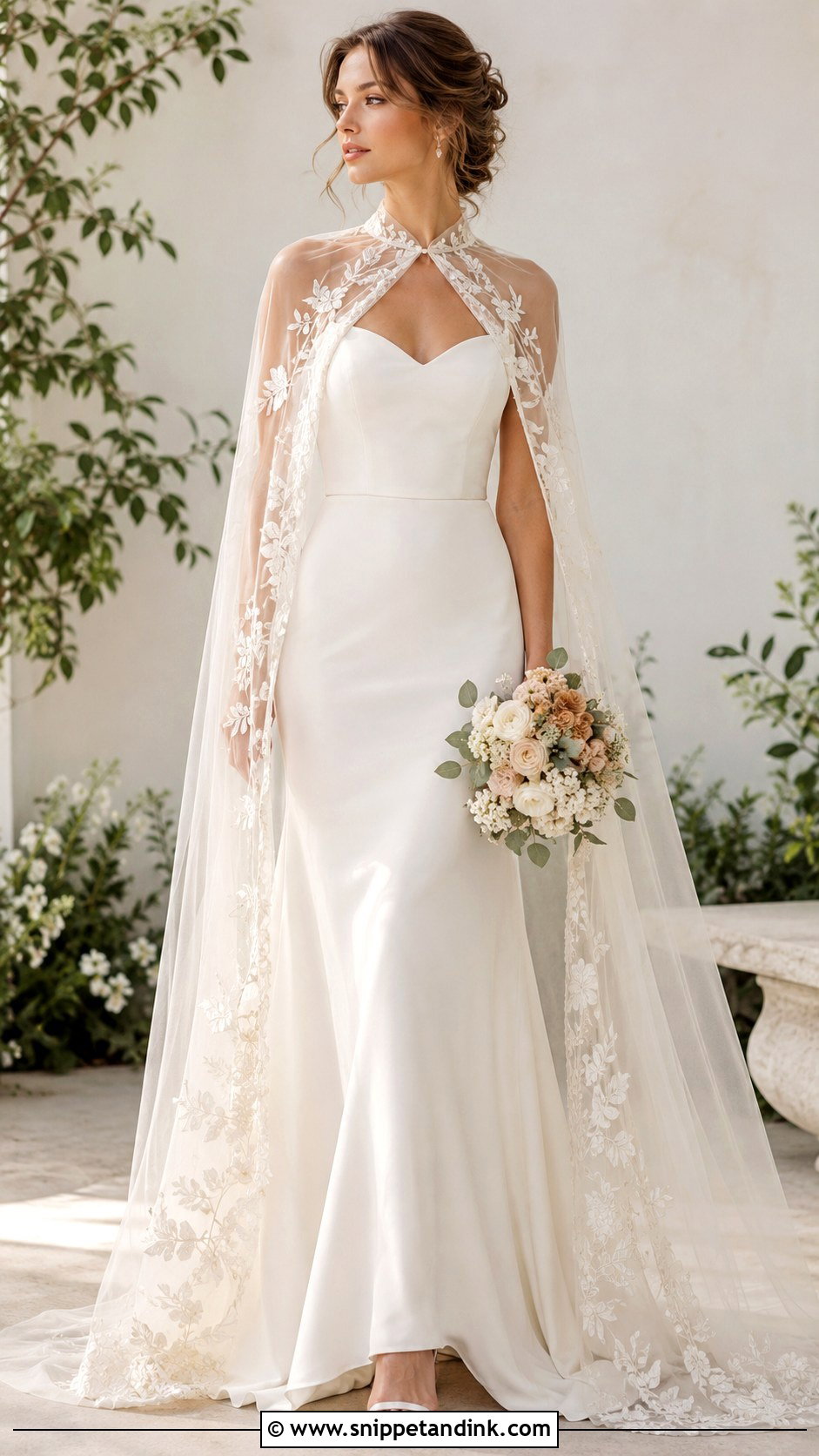 Fairy Wedding Dress With Sheer Cape - Snippet and Ink - 30 Fairy Inspired Wedding Dress Ideas