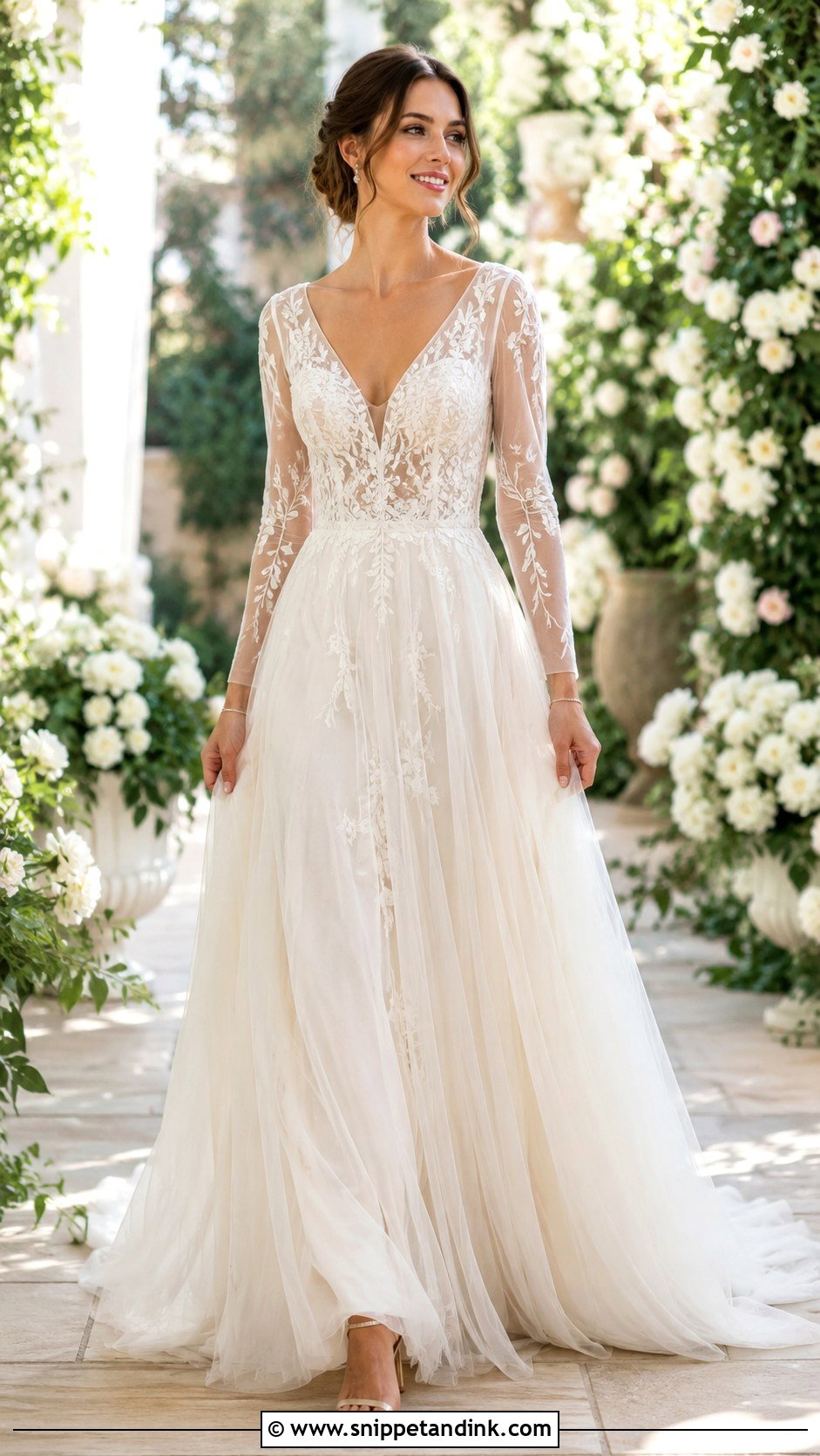 Fairy Wedding Dress With Sheer Sleeves - Snippet and Ink - 25 Fairy Wedding Dress Fantasy Ideas