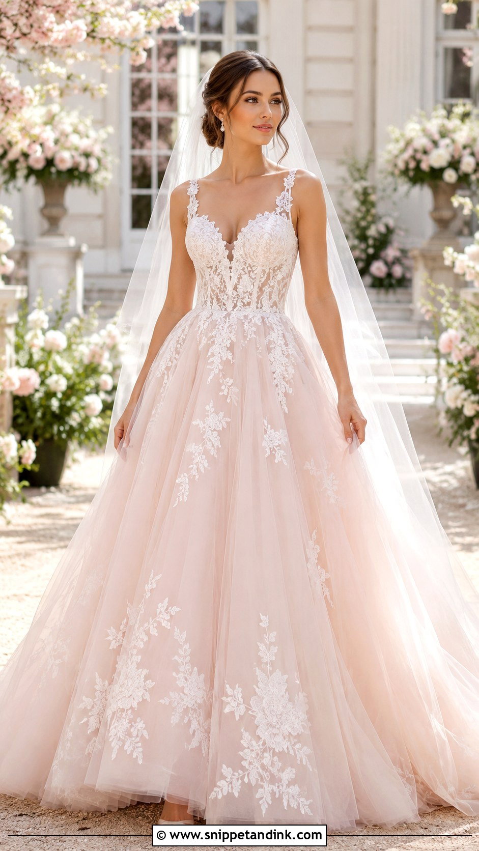Fairytale Blush Wedding Dress - Snippet and Ink - 25 Fairytale Wedding Gown Ideas