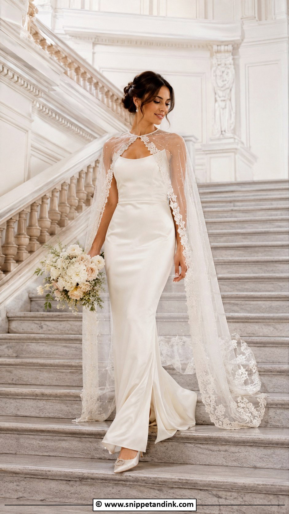 Fairytale Cape Wedding Dress - Snippet and Ink - 30 Fairytale Wedding Dresses