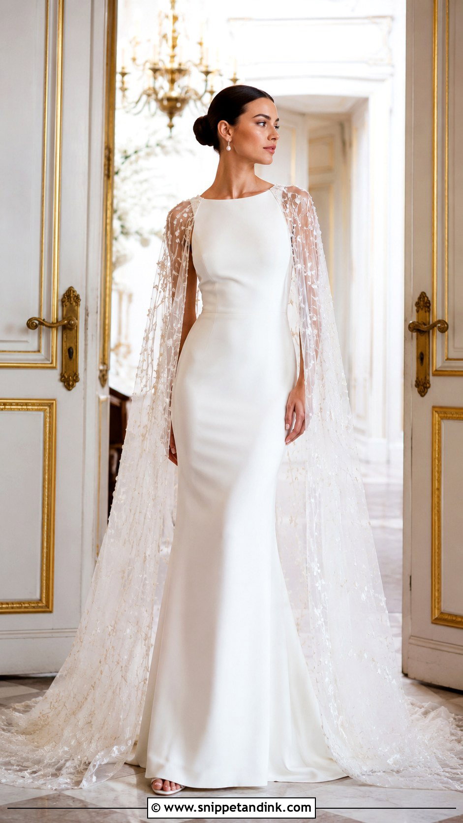 Fairytale Cape Wedding Gown - Snippet and Ink - 25 Fairytale Wedding Gown Ideas