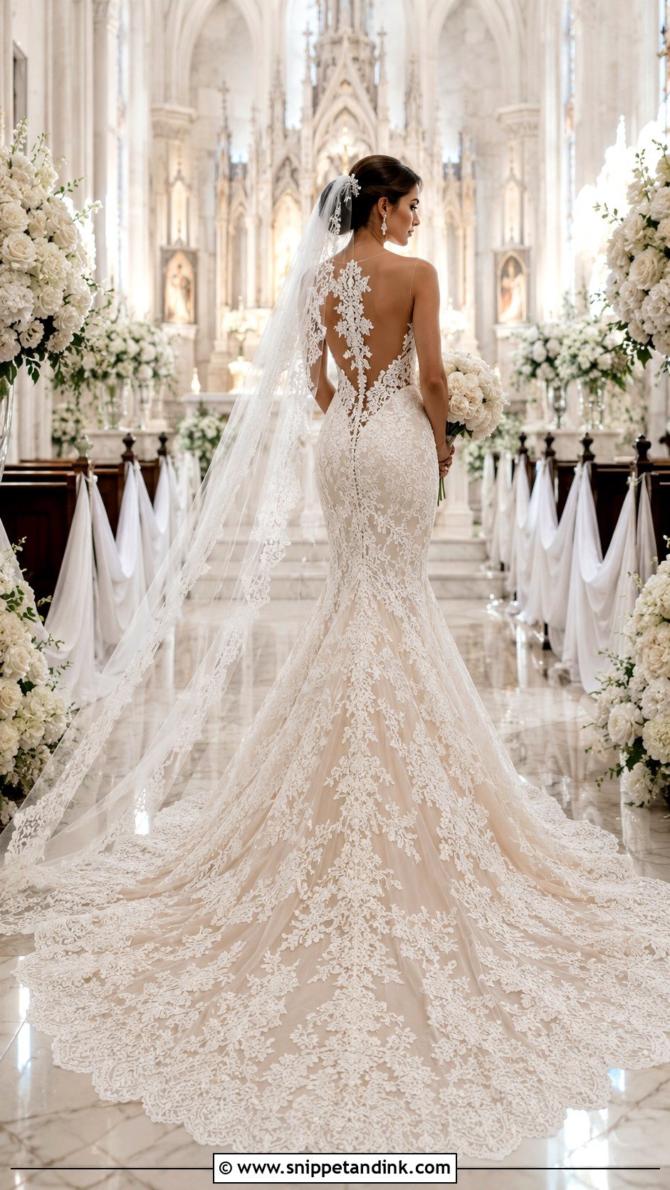 Fairytale Cathedral Train Wedding Dress - Snippet and Ink - 25 Fairytale Wedding Gown Ideas