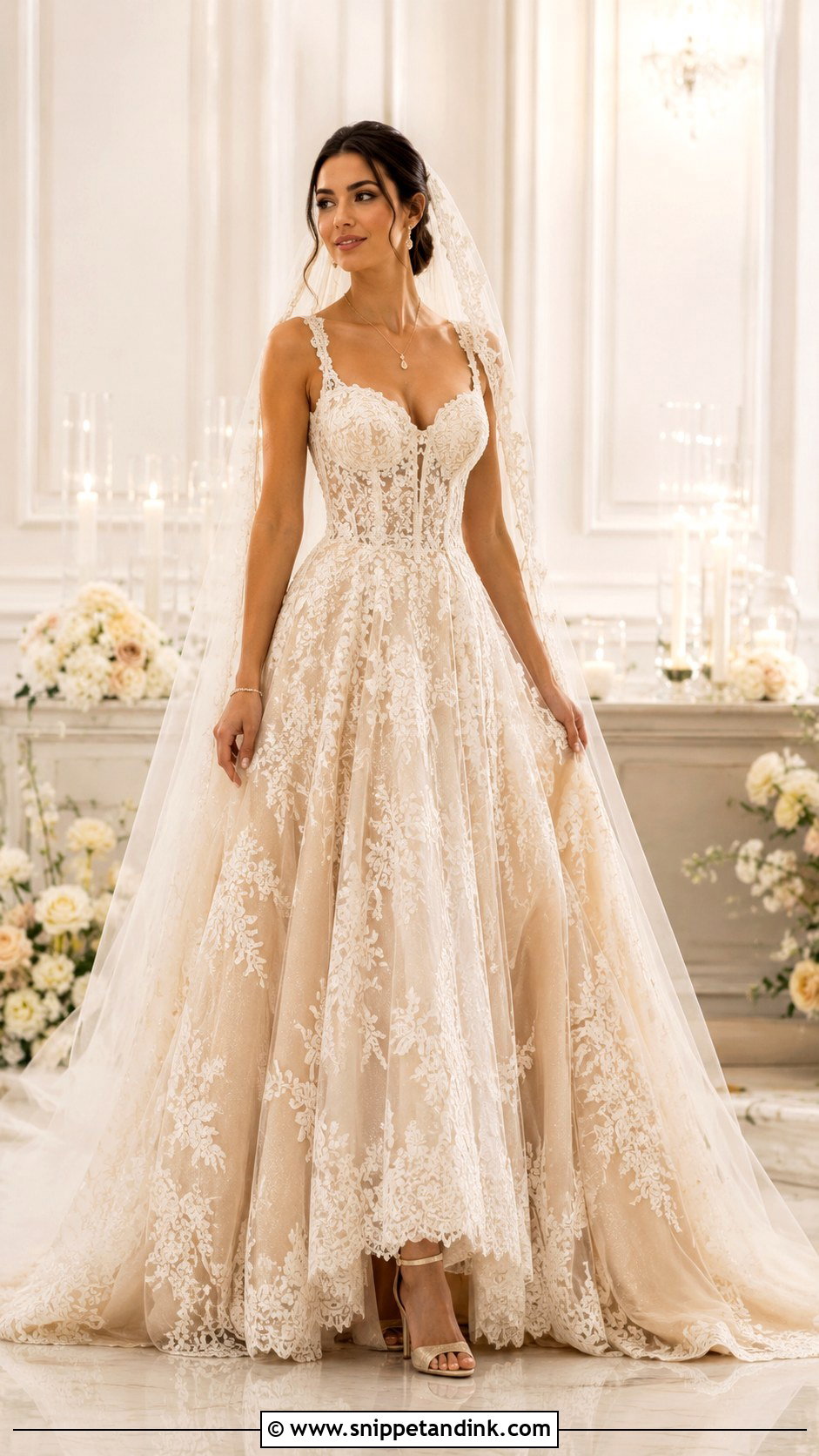Fairytale Champagne Wedding Gown - Snippet and Ink - 25 Fairytale Wedding Gown Ideas