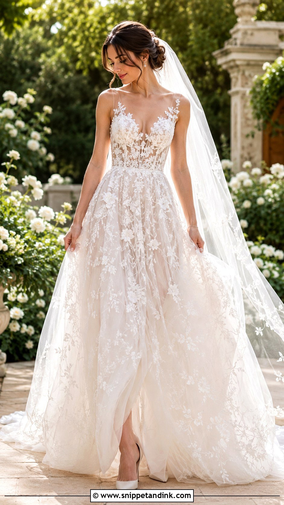 Fairytale Embroidered Wedding Gown - Snippet and Ink - 25 Fairytale Wedding Gown Ideas
