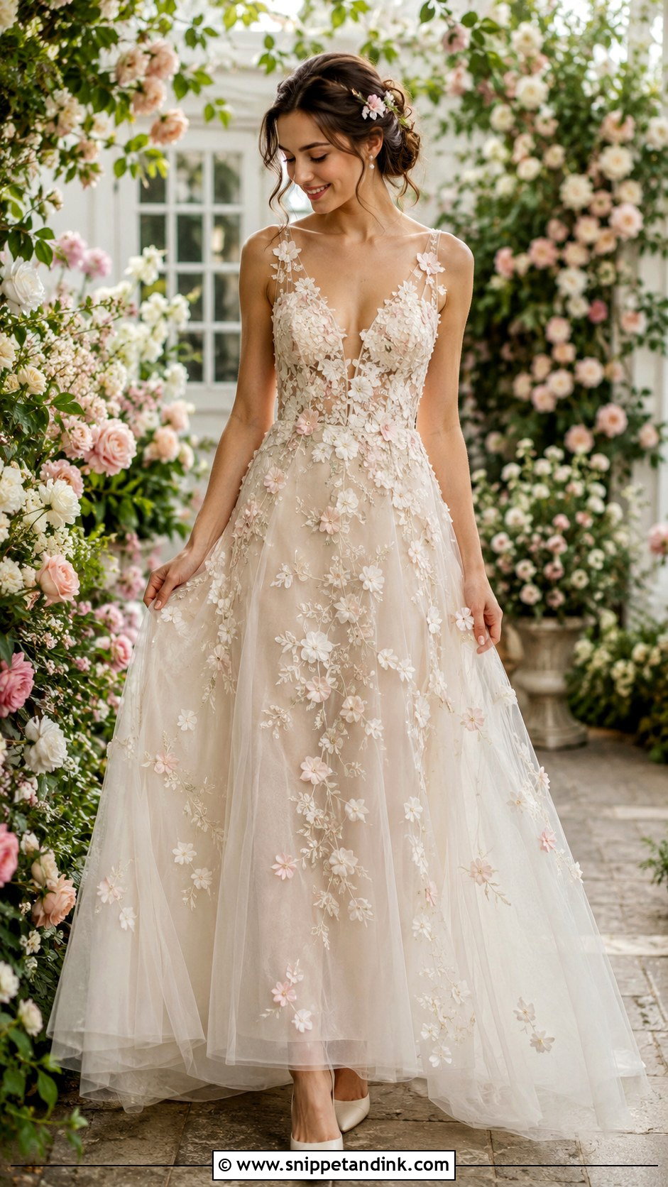 Fairytale Floral Wedding Dress - Snippet and Ink - 25 Fairytale Wedding Gown Ideas