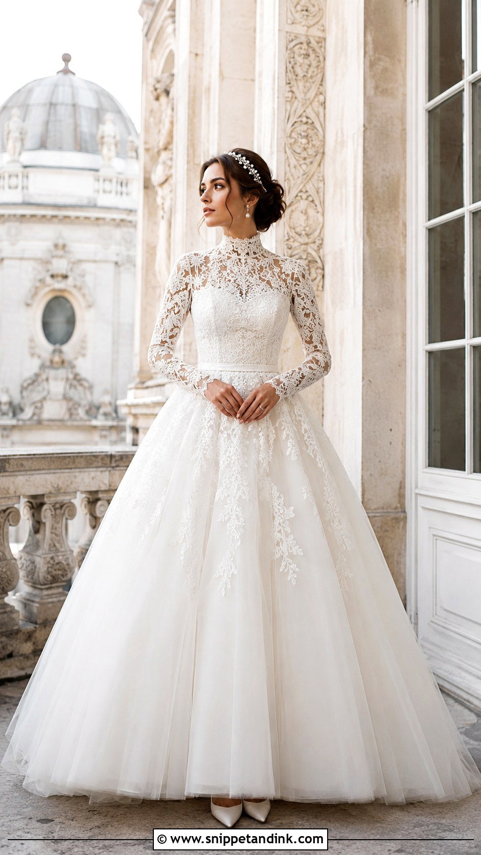 Fairytale High Neck Wedding Dress - Snippet and Ink - 25 Fairytale Wedding Gown Ideas