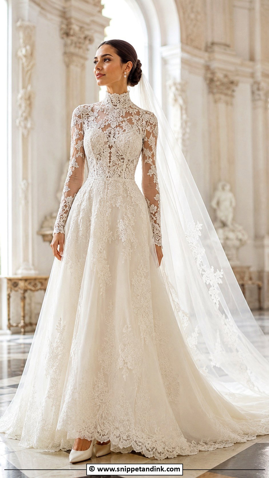 Fairytale High Neck Wedding Dress - Snippet and Ink - 30 Fairytale Wedding Dresses