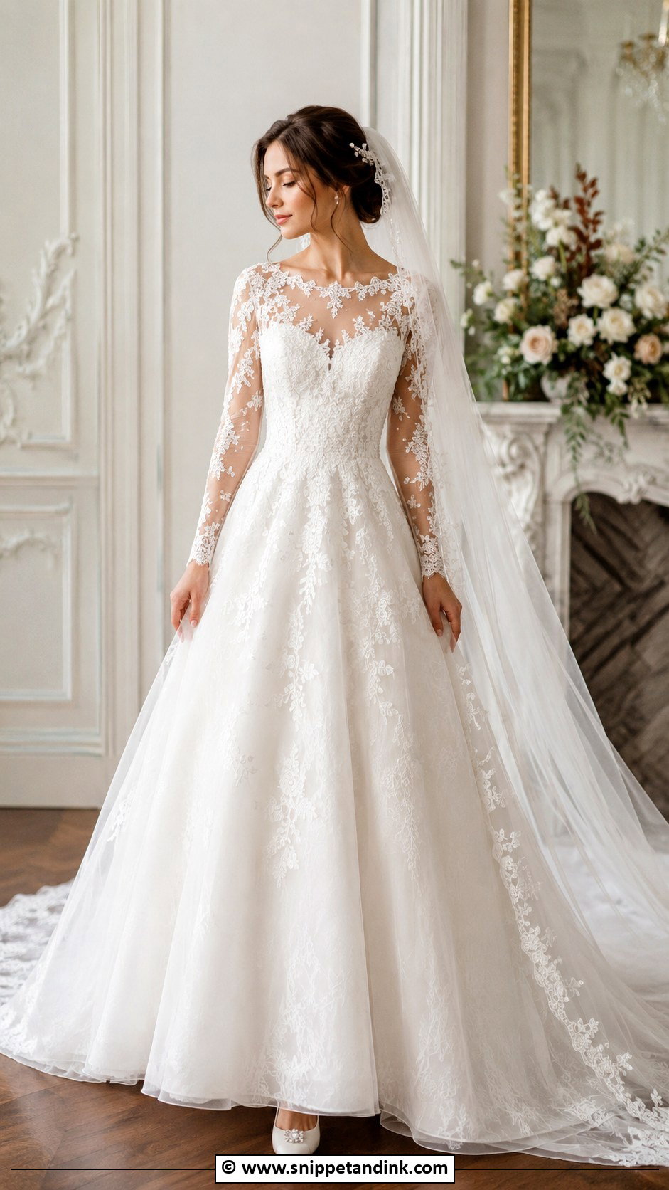 Fairytale Long Sleeve Wedding Dress - Snippet and Ink - 30 Fairytale Wedding Dresses