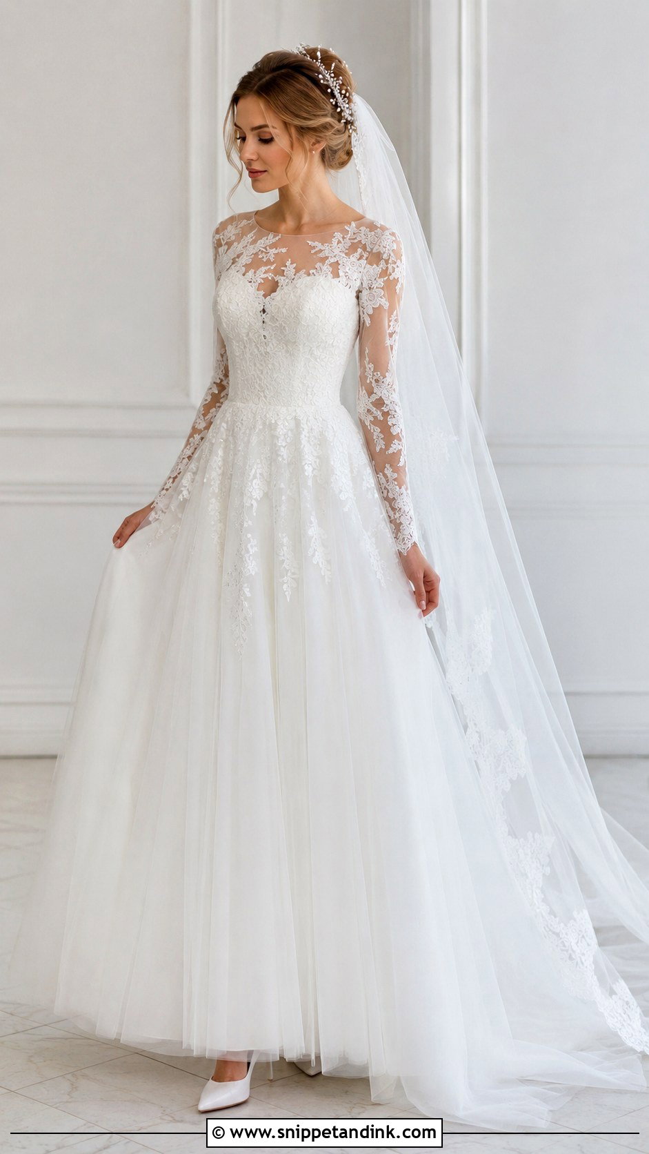 Fairytale Long Sleeve Wedding Gown - Snippet and Ink - 25 Fairytale Wedding Gown Ideas