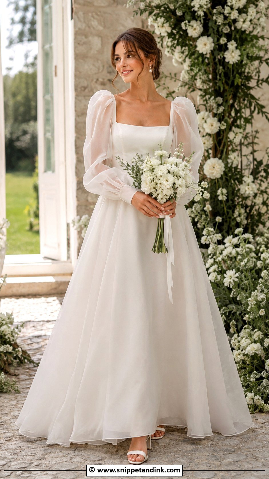 Fairytale Puff Sleeve Wedding Dress - Snippet and Ink - 30 Fairytale Wedding Dresses