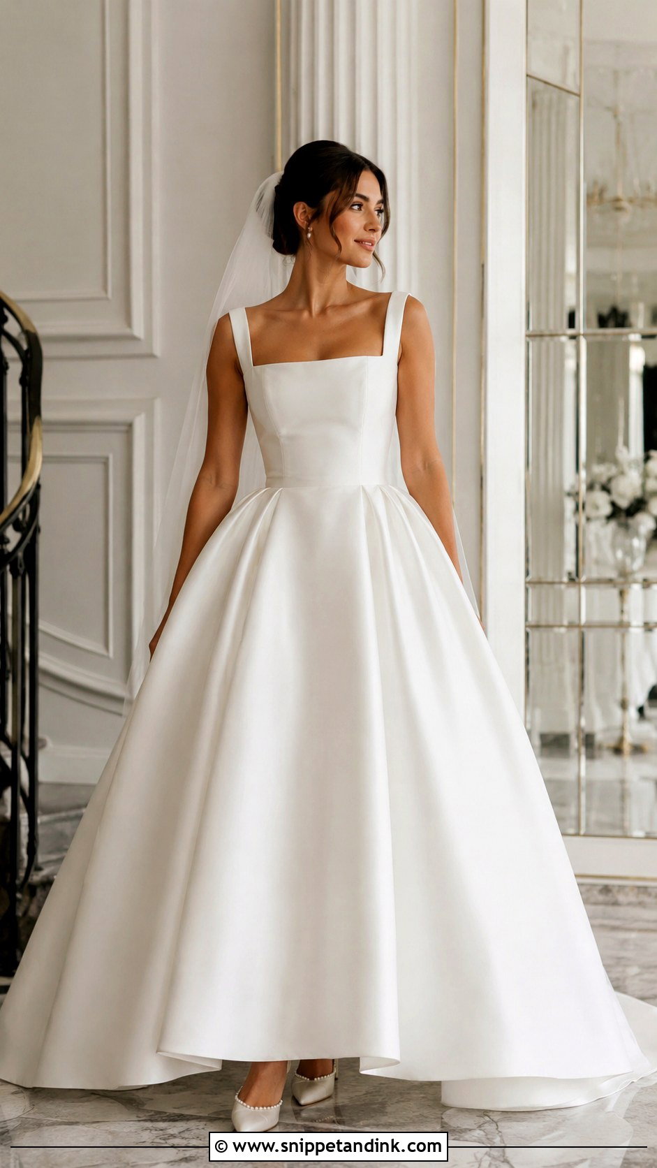 Fairytale Square Neck Wedding Gown - Snippet and Ink - 25 Fairytale Wedding Gown Ideas