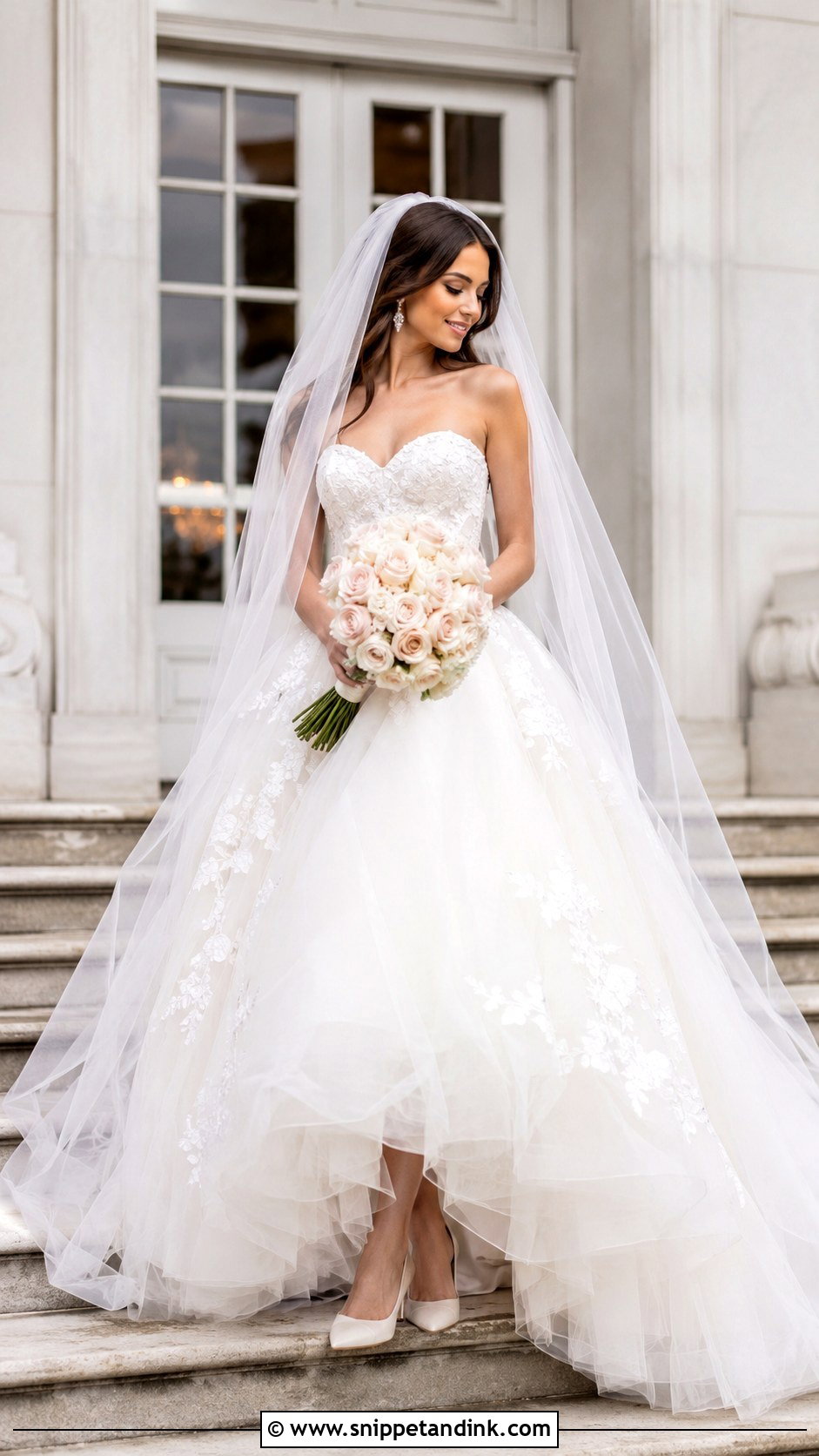 Fairytale Tulle Ball Gown Bridal Look - Snippet and Ink - 20 Bridal Gown Aesthetic Ideas