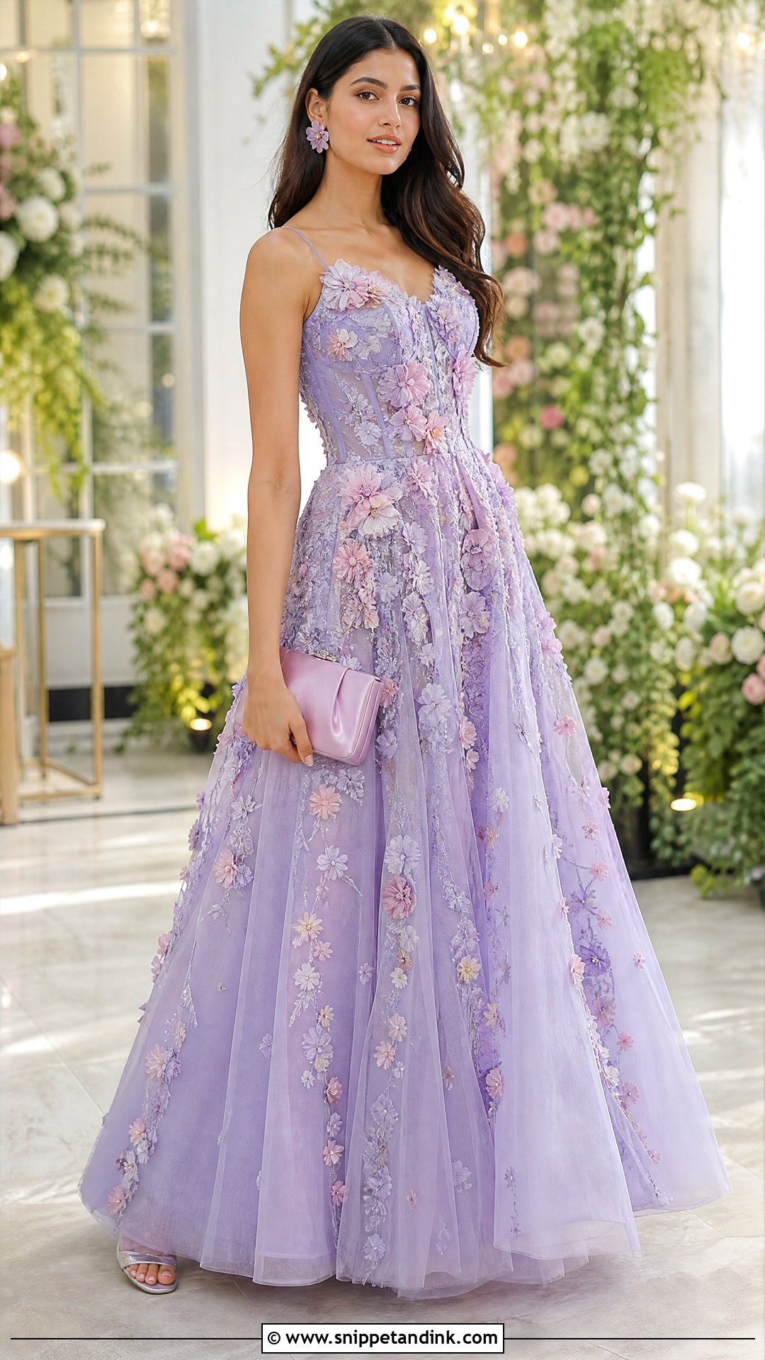 Falguni Shane Peacock Floral Applique Gown - Snippet and Ink - 20 Falguni Shane Peacock Gowns