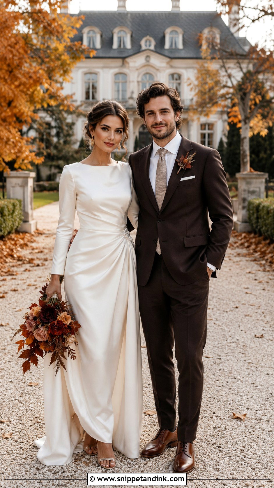 Fall Bridal Couple Outfit - Snippet and Ink - 20 Bridal Couple Ideas