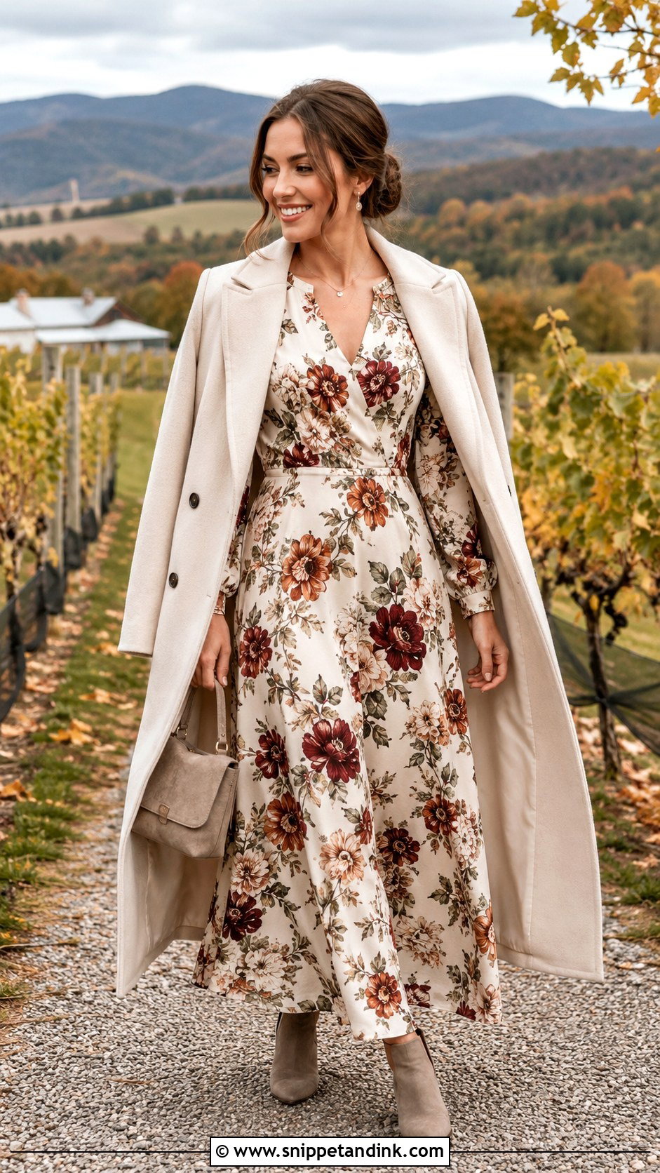 Fall Floral Maxi Rehearsal Dinner Dress - Snippet and Ink - 20 Fall Rehearsal Dinner Dress for Bride Ideas