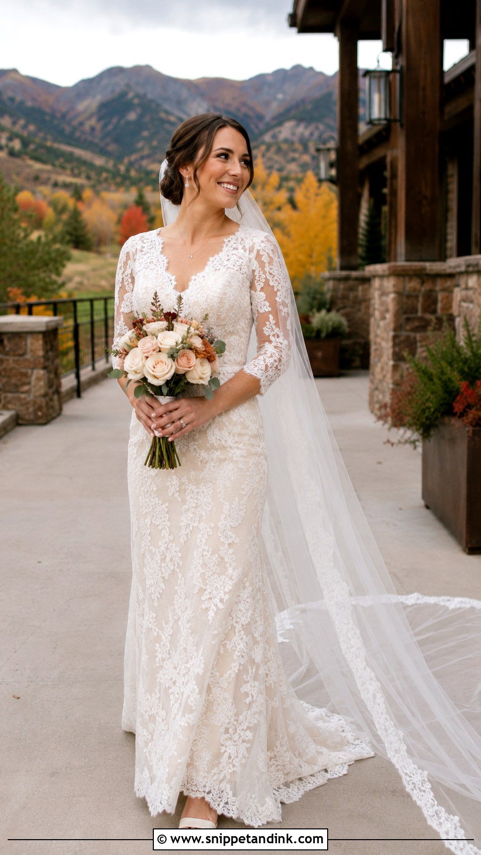 Fall Lace Utah Wedding Dress - Snippet and Ink - 20 Utah Wedding Dress Ideas