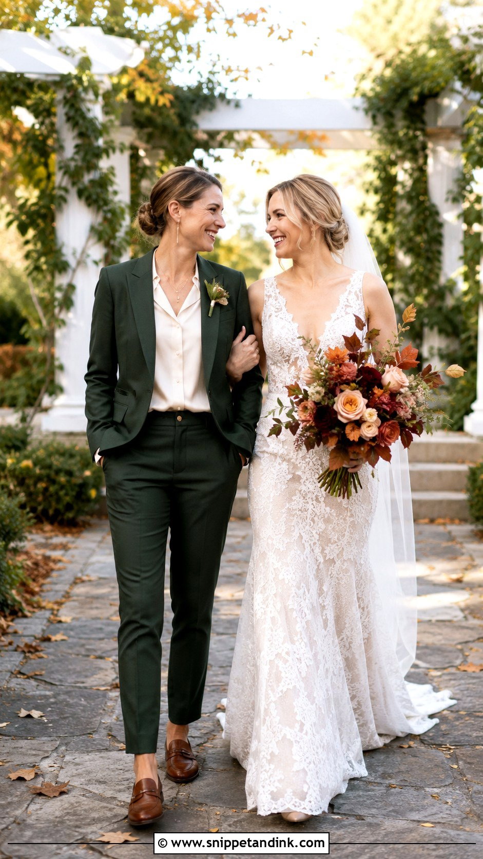 Fall Lesbian Wedding Outfit - Snippet and Ink - 30 Lesbian Wedding Outfits