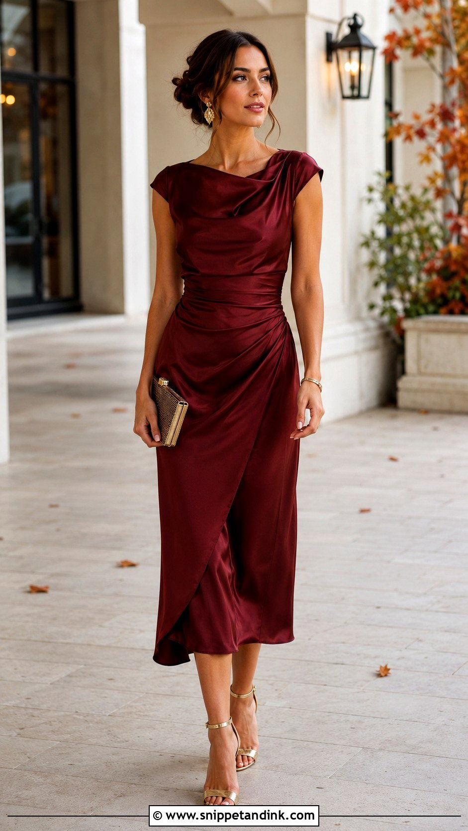 Fall Wedding Burgundy Dress Outfit - Snippet and Ink - 25 Dress Ideas for Wedding