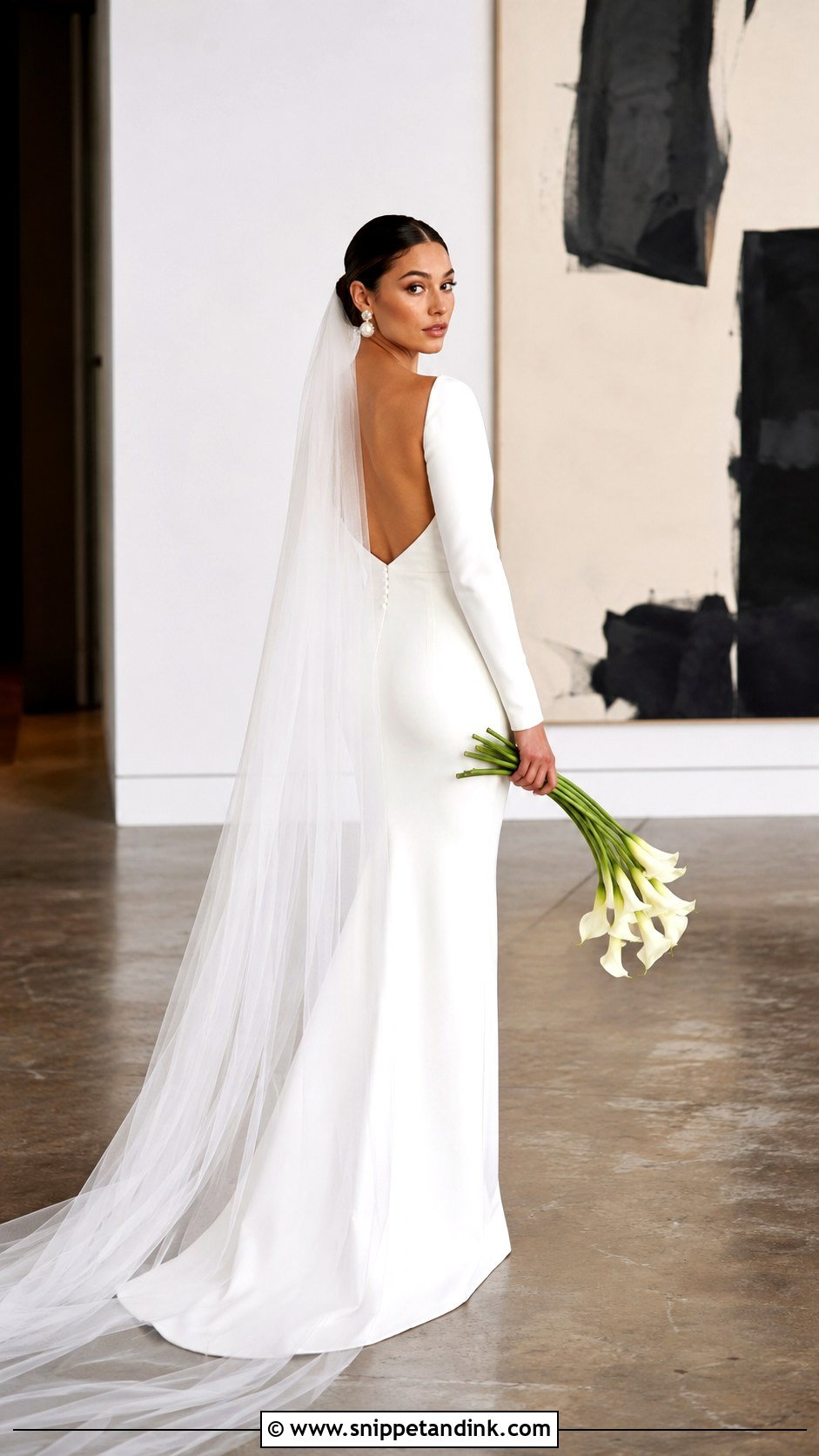 Fall Wedding Dress With Crepe Long Sleeves - Snippet and Ink - 20 Fall Wedding Dress Sleeves