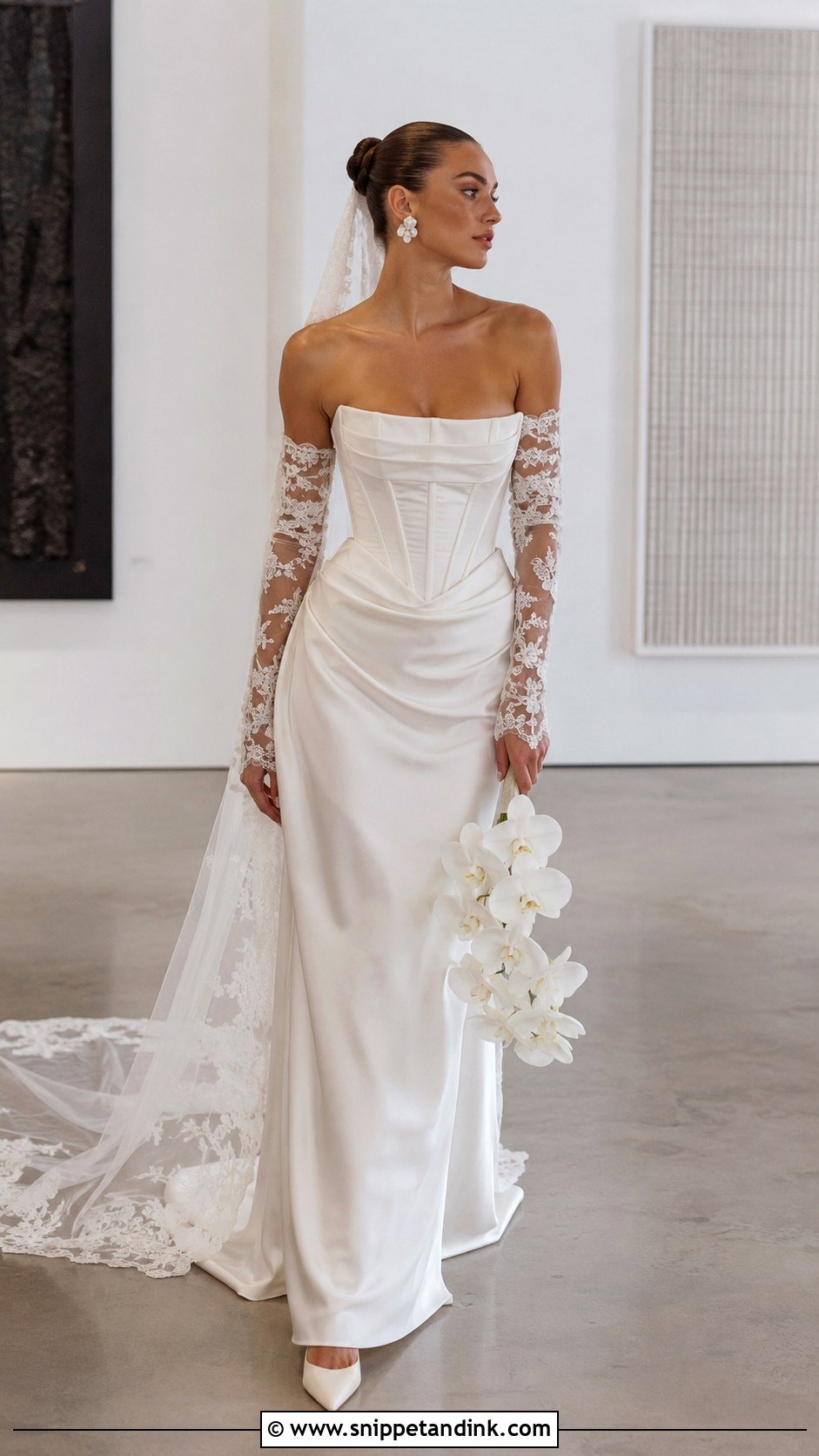 Fall Wedding Dress With Gauntlet Sleeves - Snippet and Ink - 20 Fall Wedding Dress Sleeves