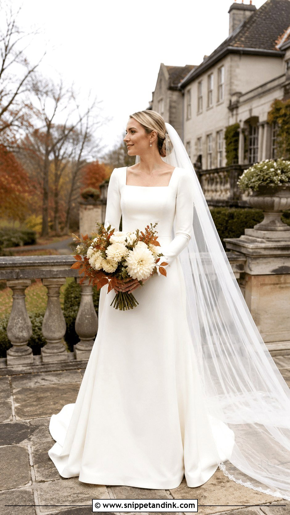 Fall Wedding Dress With Lined Long Sleeves - Snippet and Ink - 20 Fall Wedding Dress Sleeves