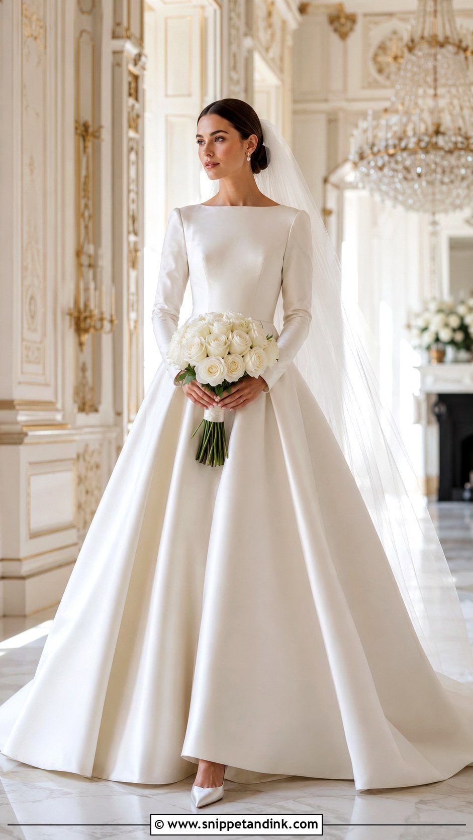 Fall Wedding Dress With Satin Long Sleeves - Snippet and Ink - 20 Fall Wedding Dress Sleeves