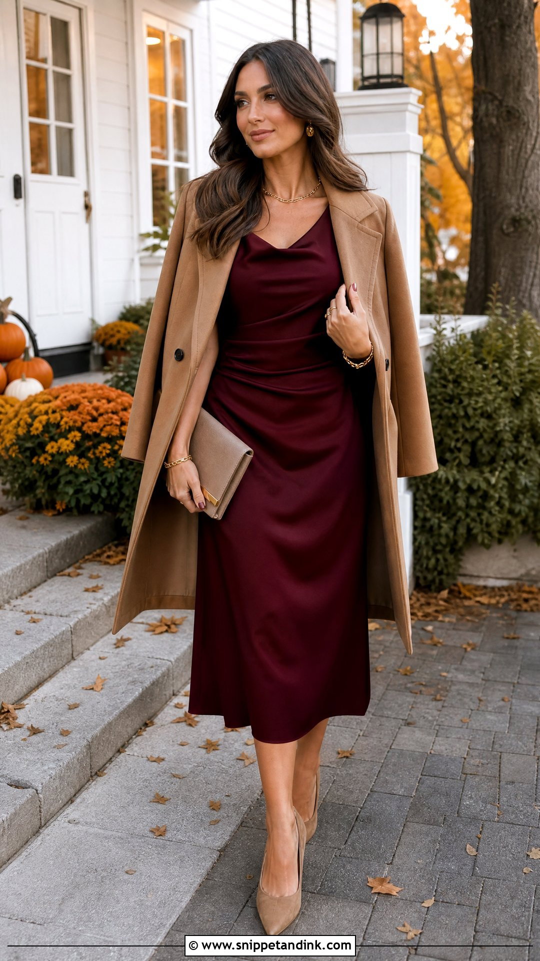 Fall Wedding Guest Dress Outfit - Snippet and Ink - 25 Friends Wedding Outfit Ideas