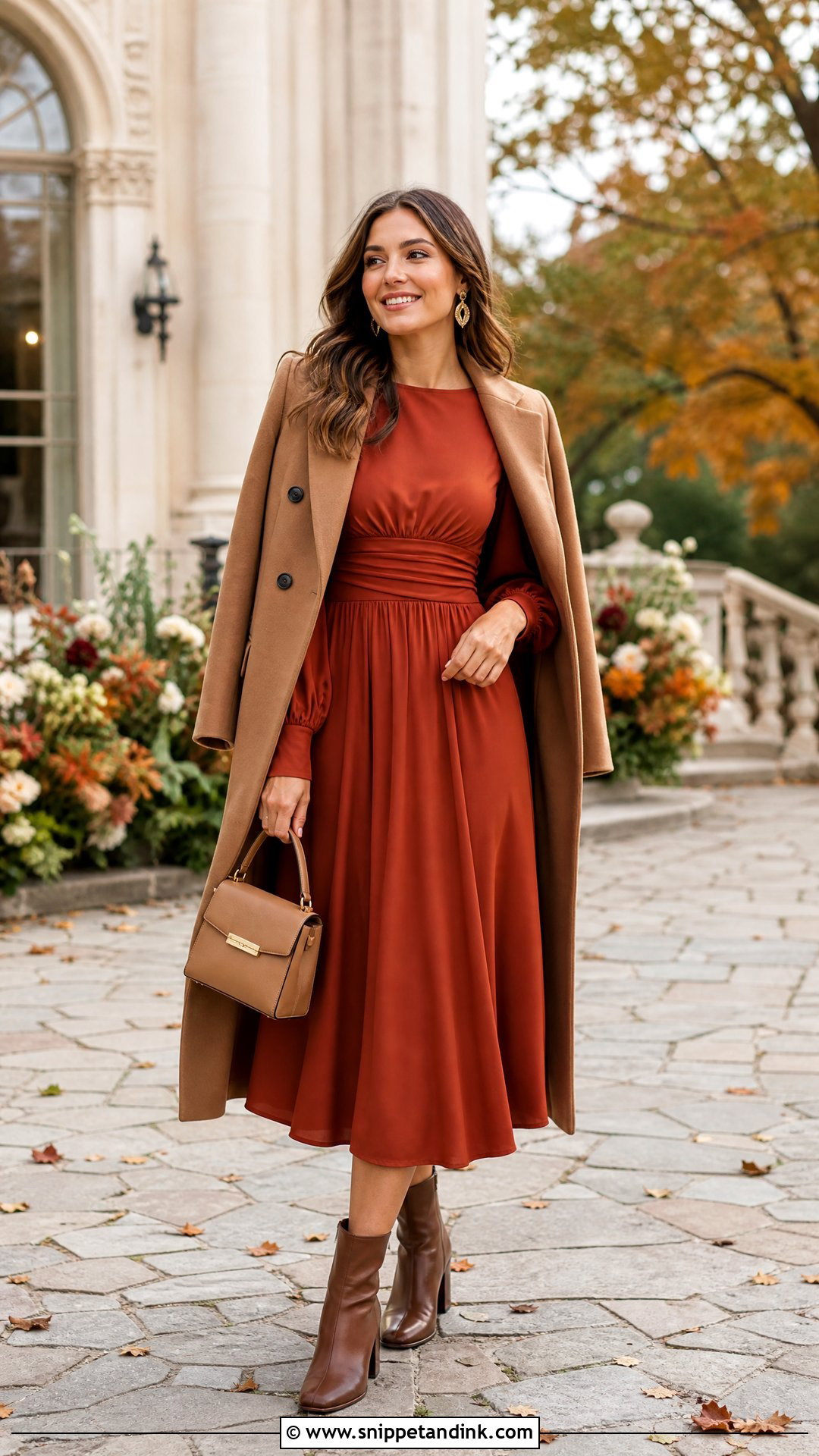 Fall Wedding Midi Dress Outfit - Snippet and Ink - 20 Outfits for a Wedding