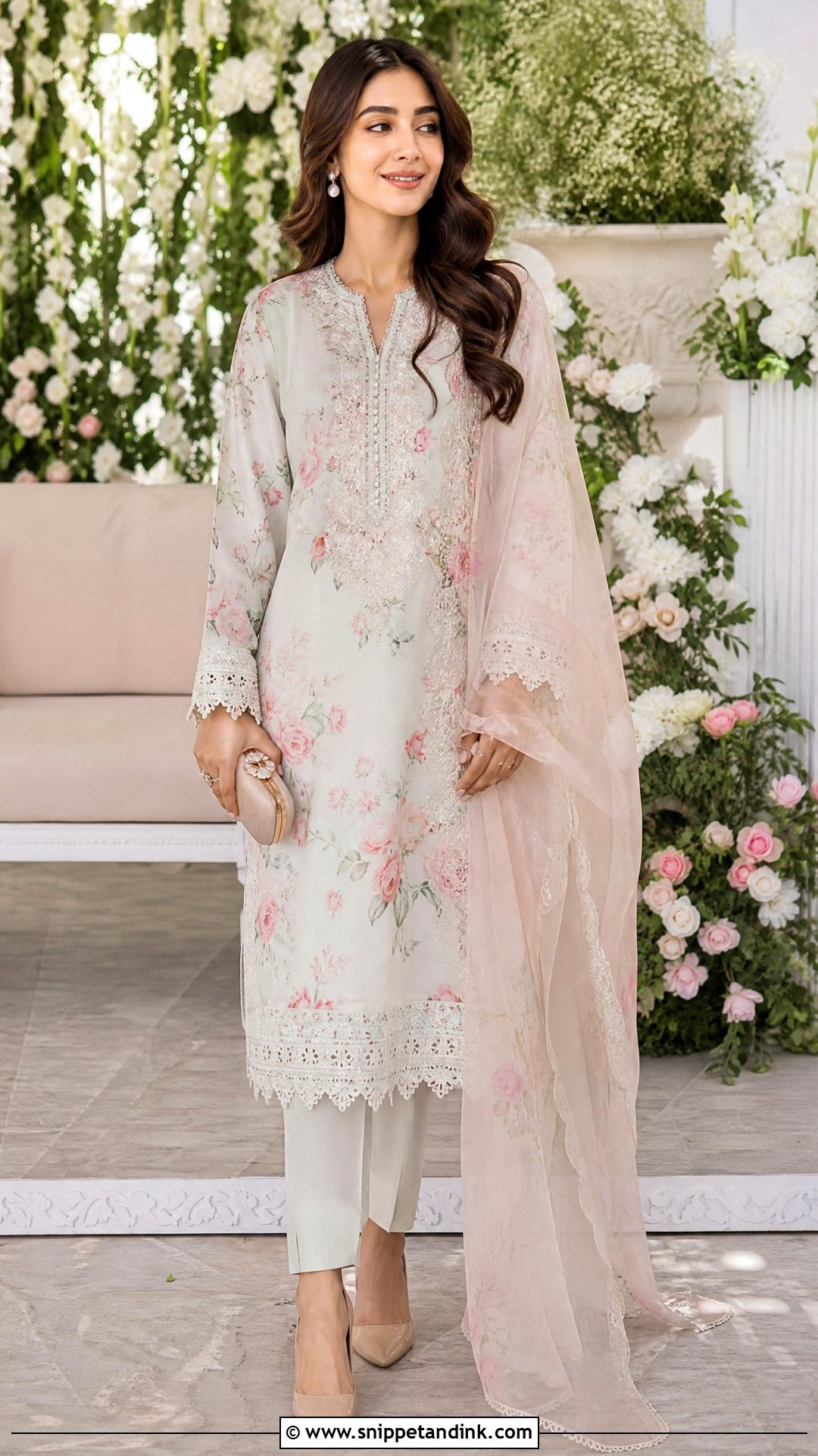 Farah Talib Aziz Floral Suit - Snippet and Ink - 25 Pakistani Designer Suits for Wedding