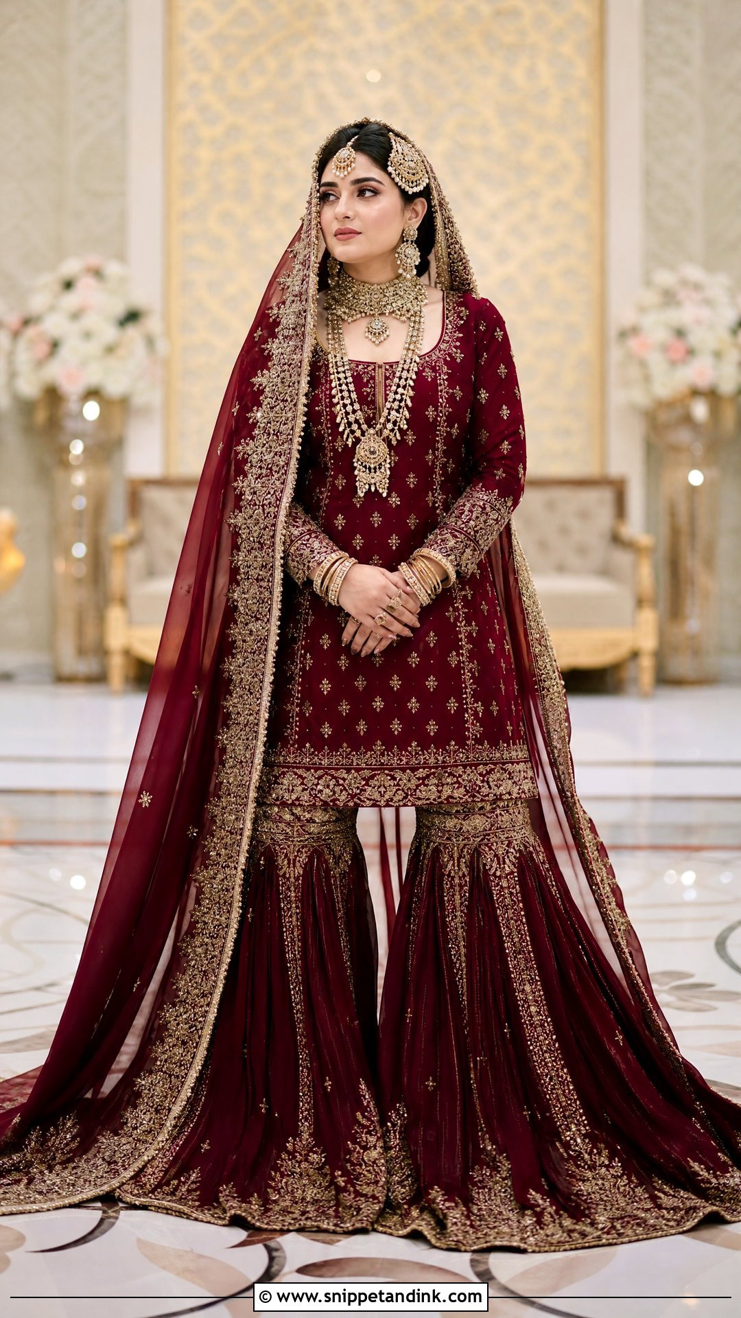 Farshi Garara With Long Trail - Snippet and Ink - 20 Latest Garara Designs for Wedding